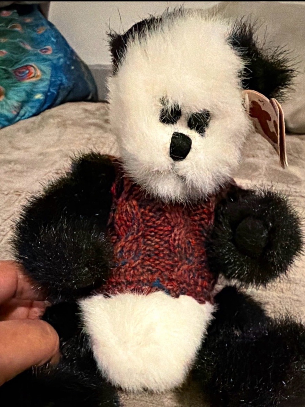 TY beanie baby black and white panda